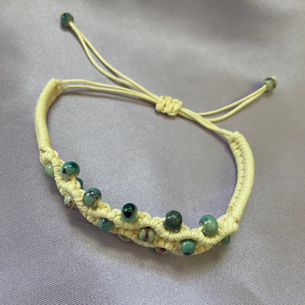 Ceramic Bead Charm Bracelet BOHO Bolo - Picture 4 of 11
